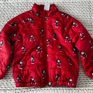 Disney Red Mickey Mouse Puffer Jacket